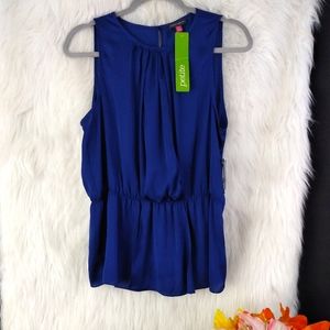 Vince Camuto Blue Sleeveless Top Size PL